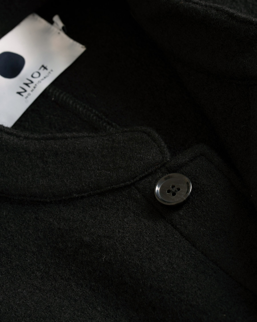 Herr | Jackor | NN07 | Oswald Wool Stand Up Collar Overshirt Black