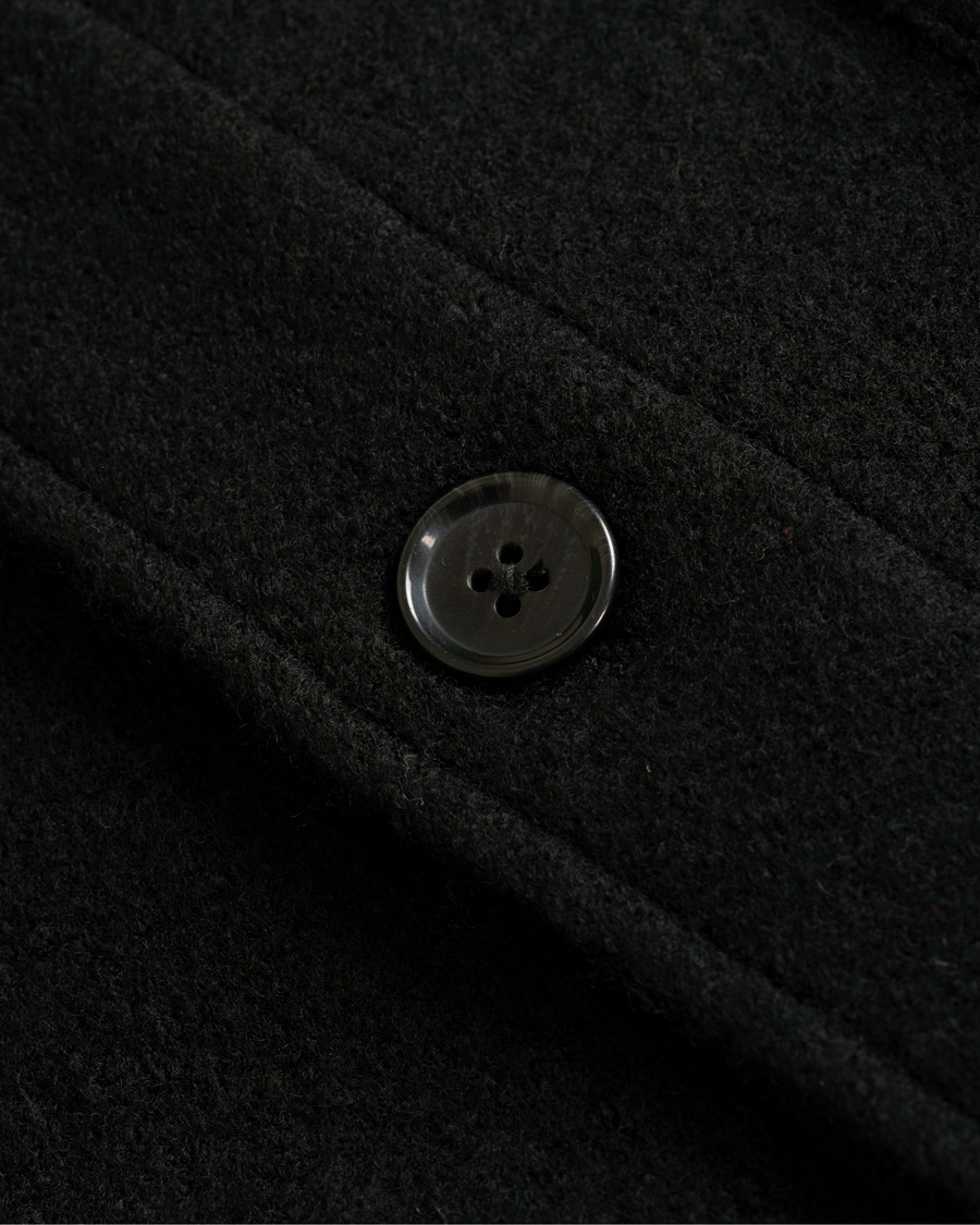 Herr | Jackor | NN07 | Oswald Wool Stand Up Collar Overshirt Black