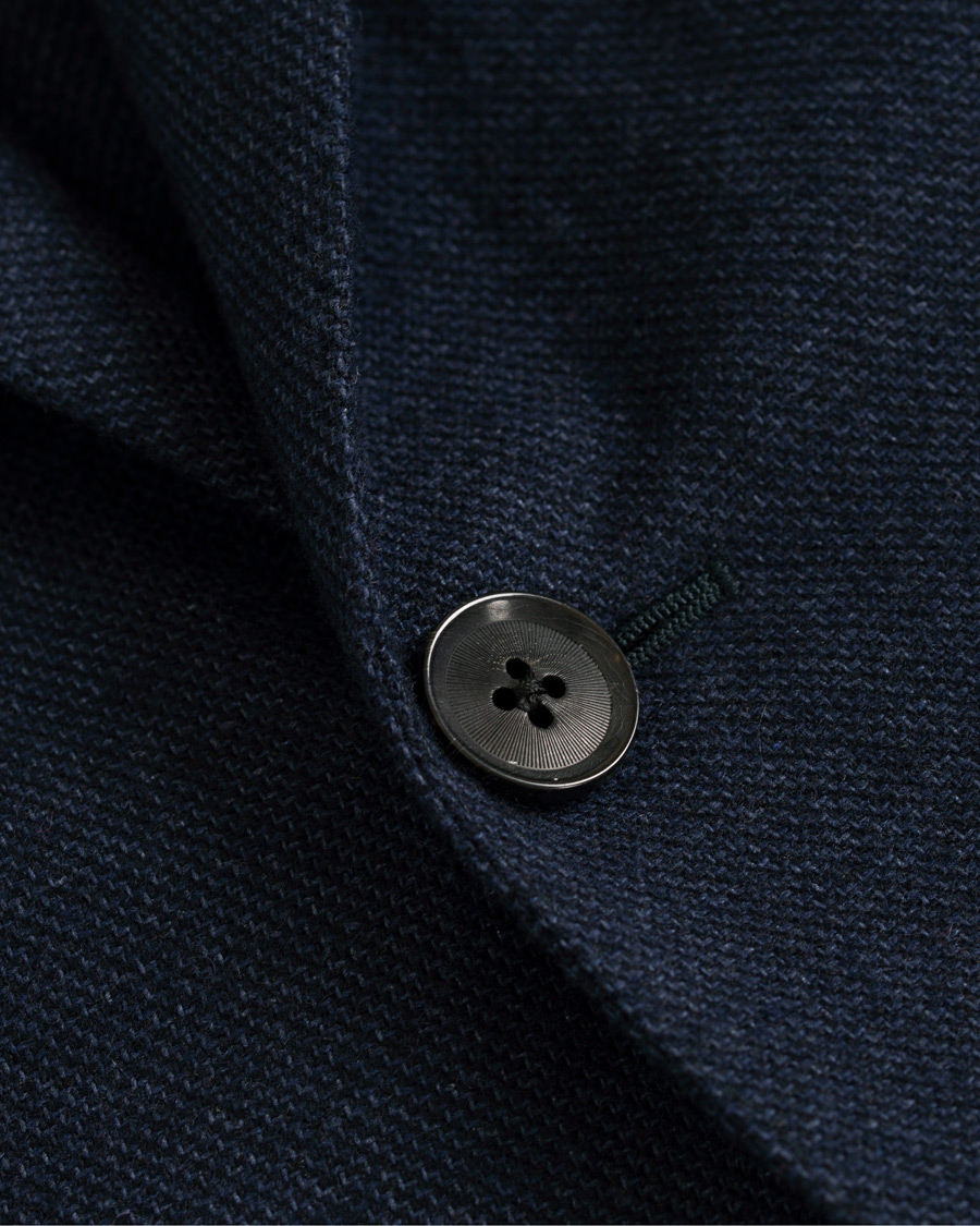Herr | Kavajer | Caruso | Aida Microstructure Melange Wool Blazer Dark Blue