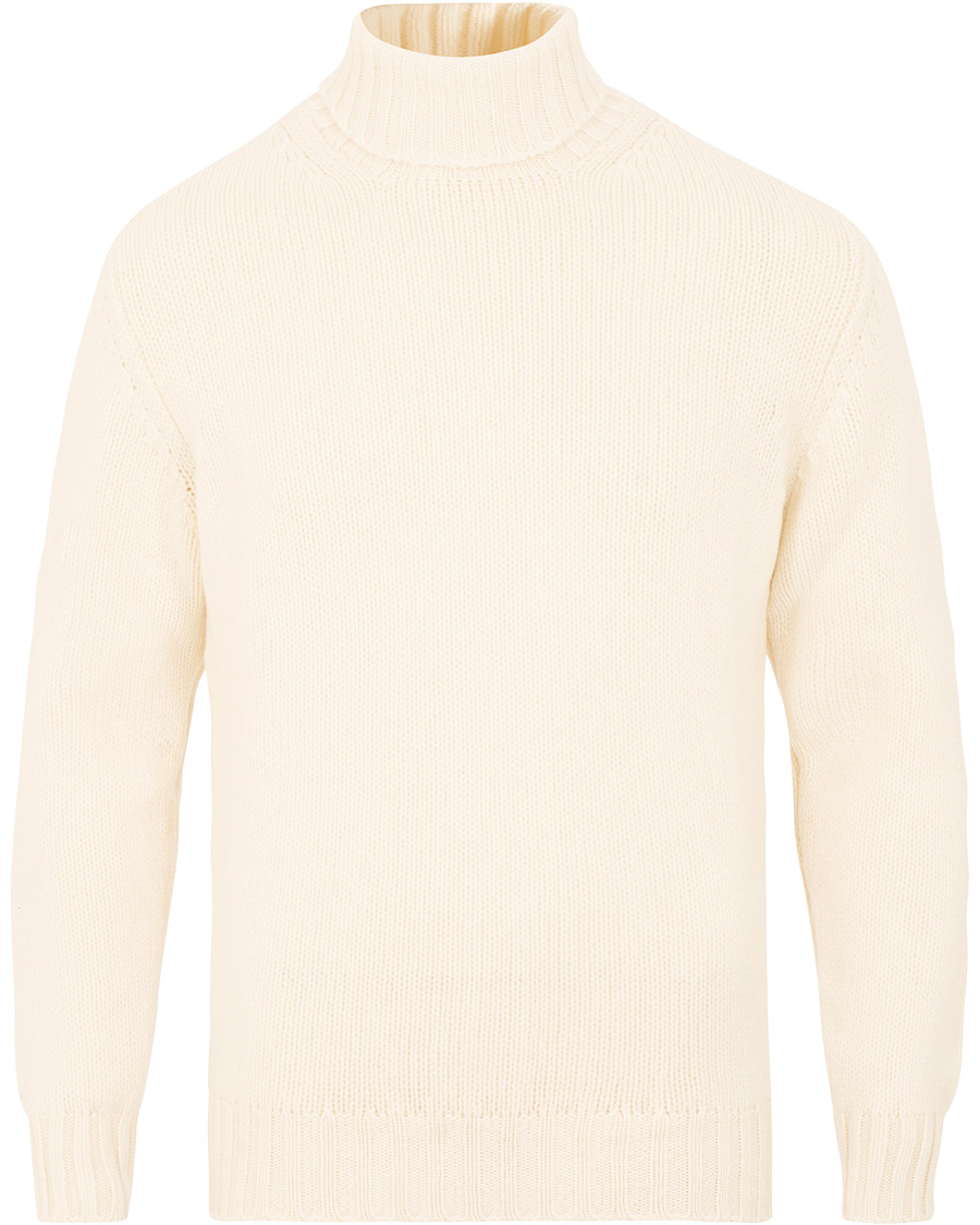 Herr | Tröjor | Drake's | Lambswool Rollneck White