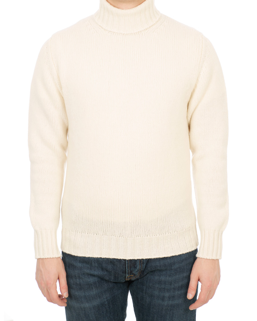 Herr | Tröjor | Drake's | Lambswool Rollneck White