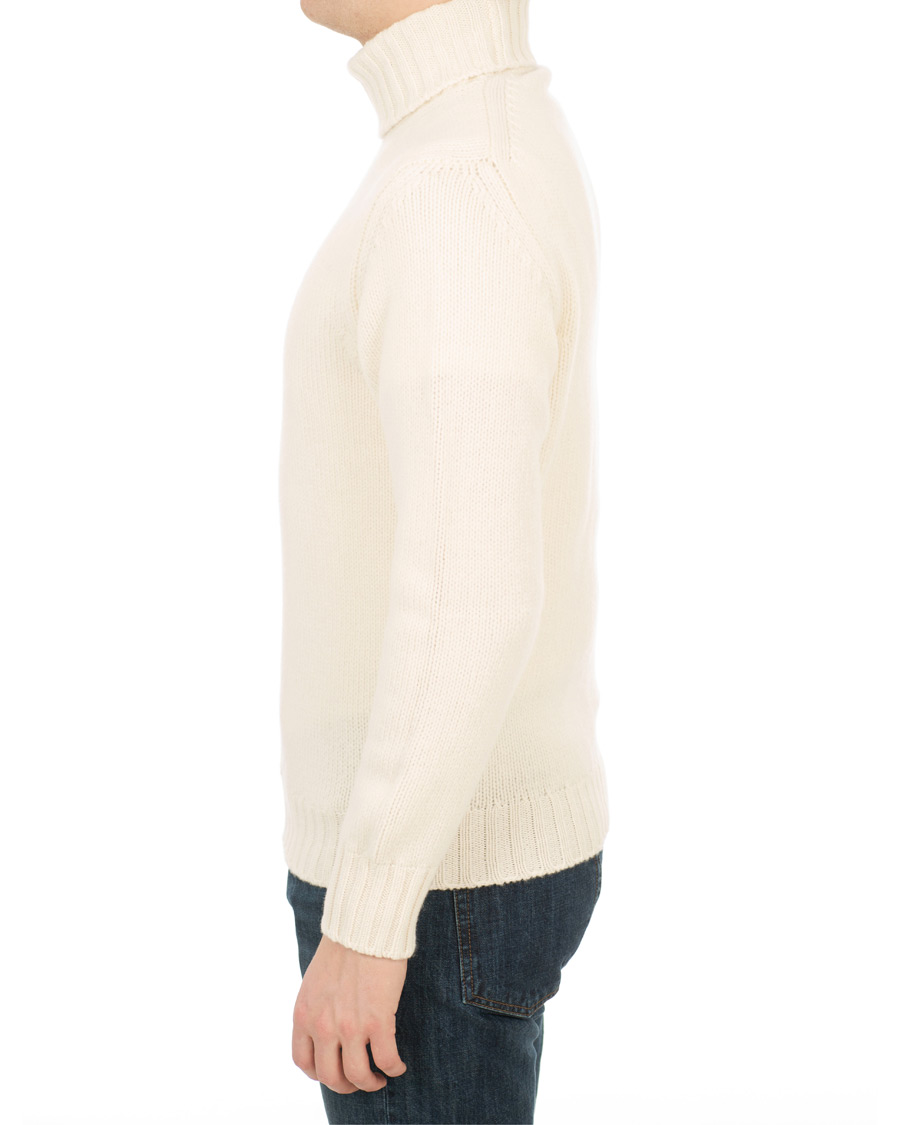 Herr | Tröjor | Drake's | Lambswool Rollneck White