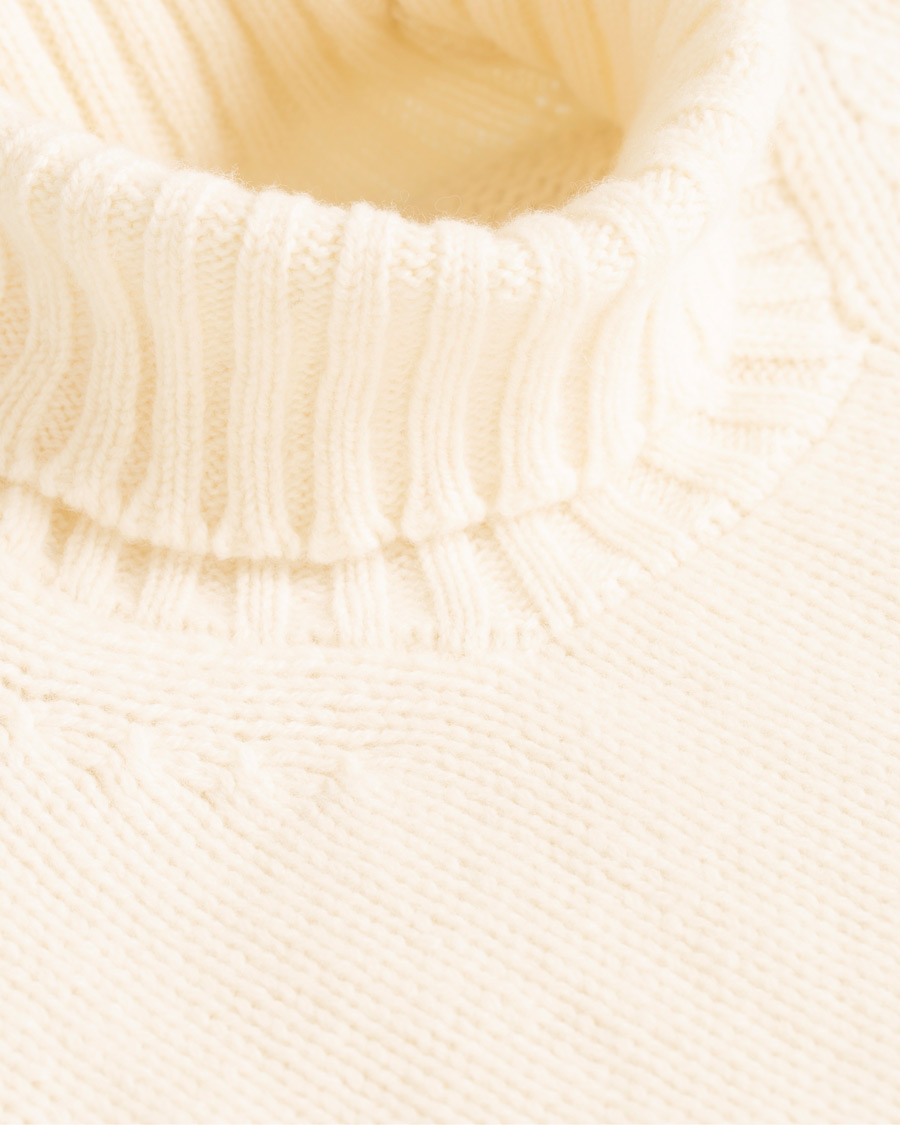 Herr | Tröjor | Drake's | Lambswool Rollneck White