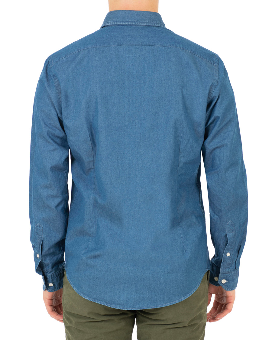 Herr | Skjortor | Eton | Contemporary Fit Chambray Cut Away Shirt Indigo
