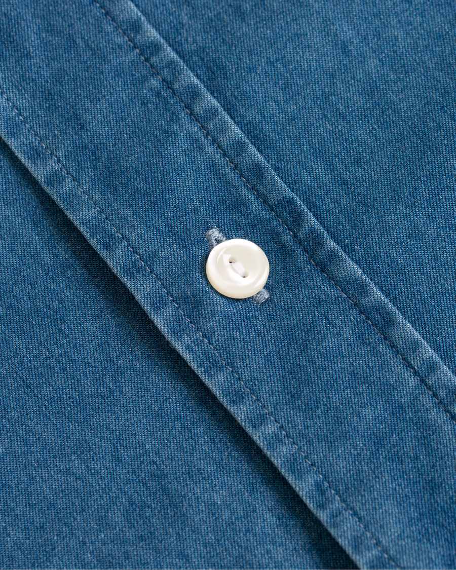 Herr | Skjortor | Eton | Contemporary Fit Chambray Cut Away Shirt Indigo