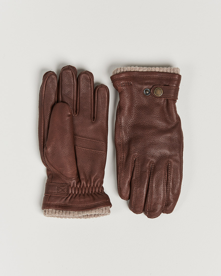 Herr | Handskar | Hestra | Utsjö Fleece Liner Buckle Elkskin Glove Chestnut