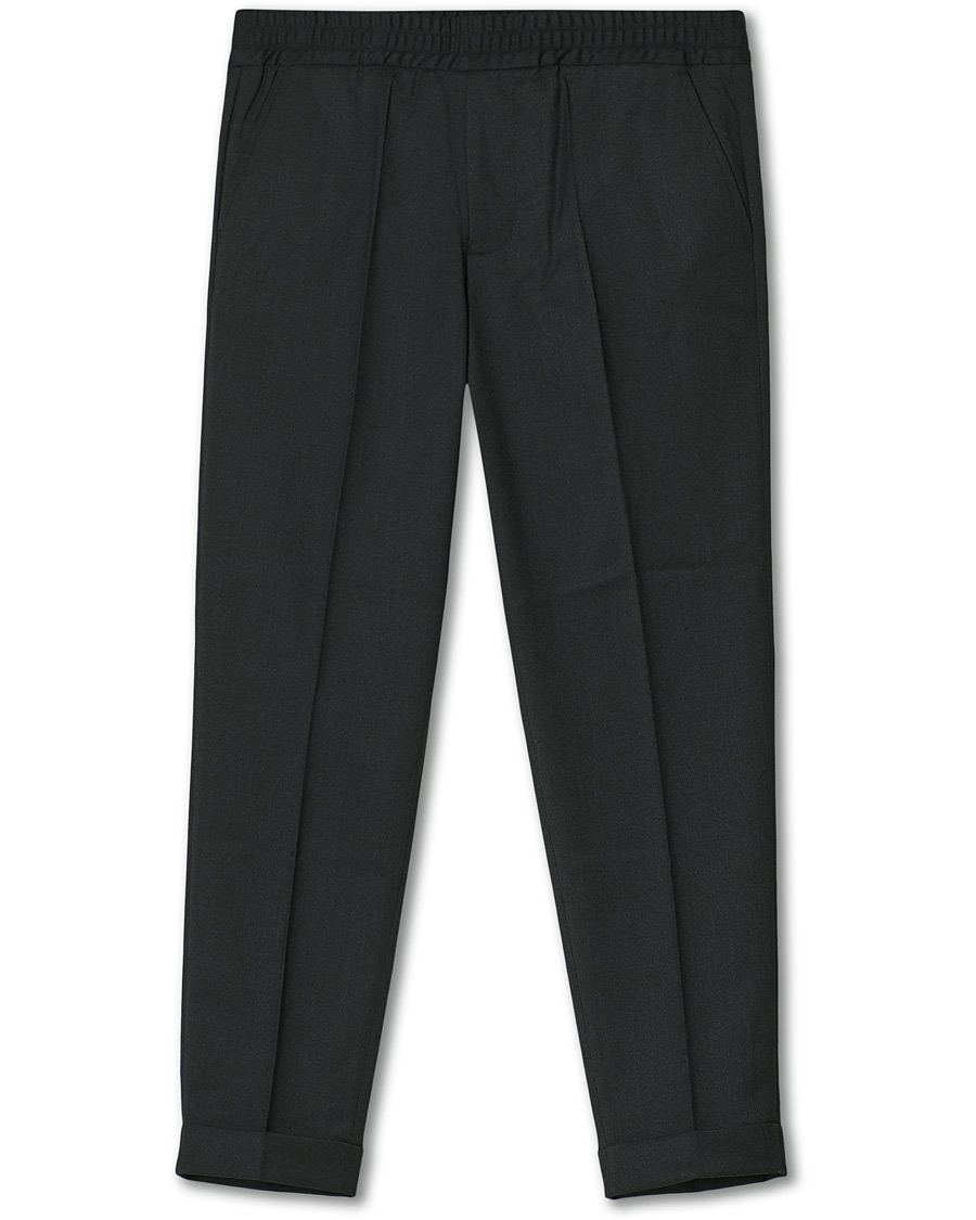Herr | Byxor | Filippa K | Terry Gabardine Cropped Turn Up Trousers Antracite
