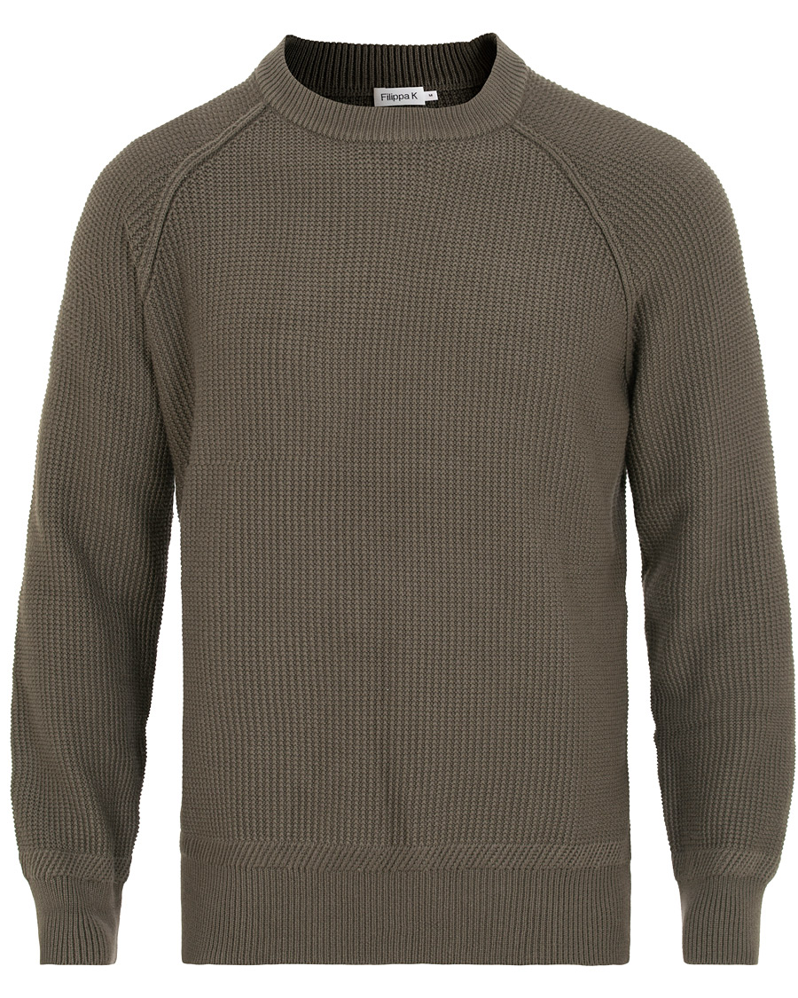 Herr | Tröjor | Filippa K | Cotton Texture R Neck Sweater Beluga