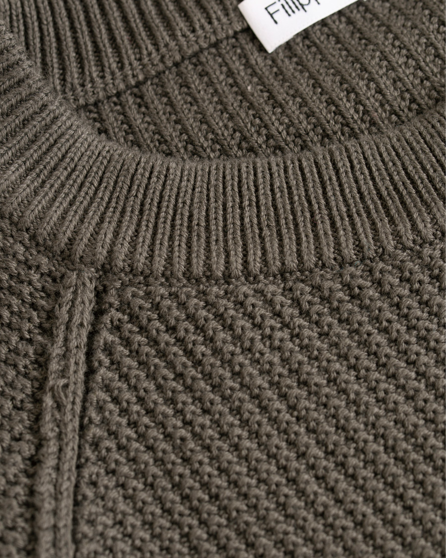 Herr | Tröjor | Filippa K | Cotton Texture R Neck Sweater Beluga
