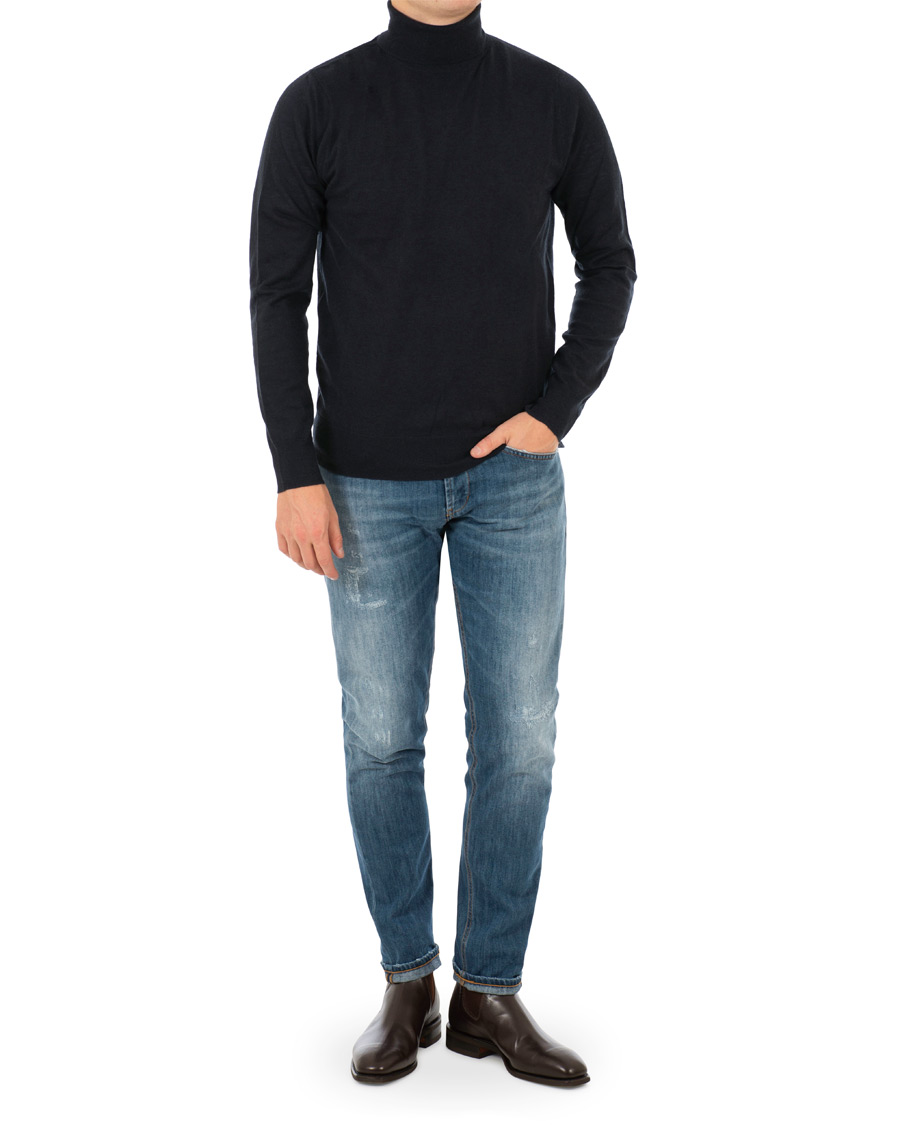 Herr | Tröjor | Filippa K | Wool/Silk Rollneck Dark Navy