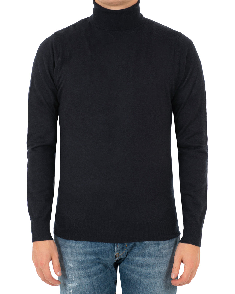 Herr | Tröjor | Filippa K | Wool/Silk Rollneck Dark Navy