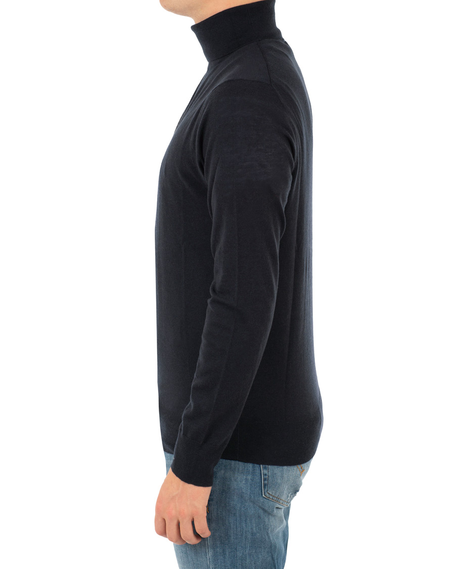 Herr | Tröjor | Filippa K | Wool/Silk Rollneck Dark Navy