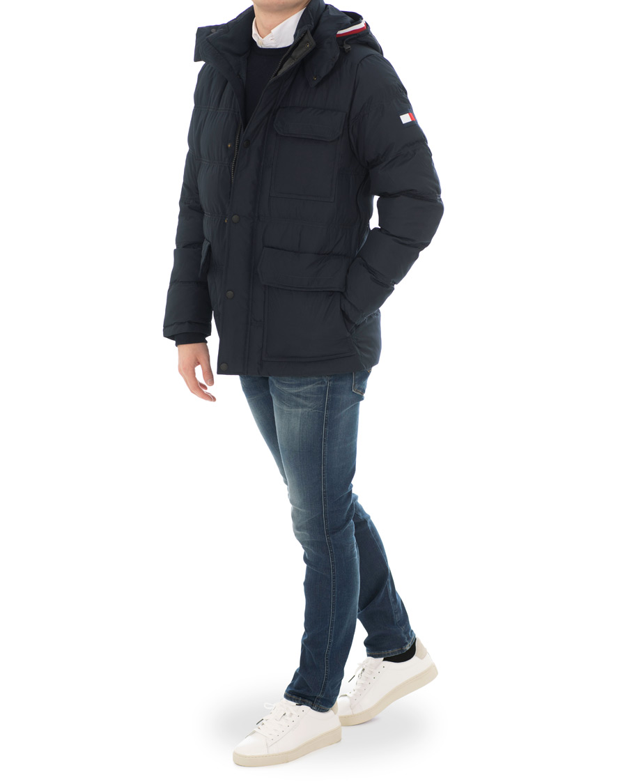 Herr | Jackor | Tommy Hilfiger | Down Hooded Jacket Sky Captain