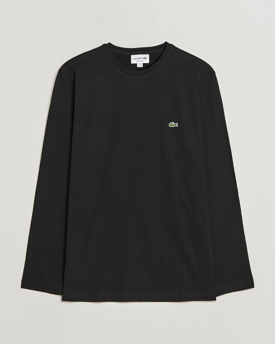Herr | T-Shirts | Lacoste | Long Sleeve Crew Neck T-Shirt Black