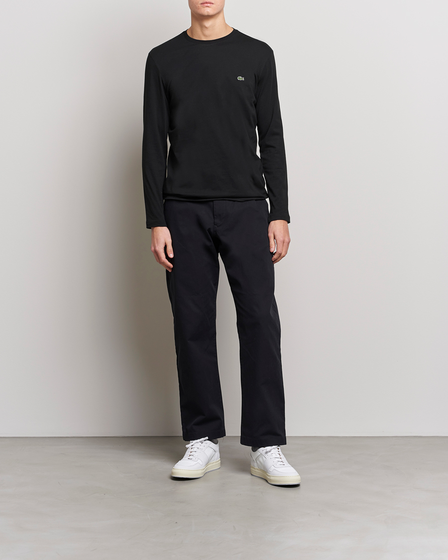 Herr | T-Shirts | Lacoste | Long Sleeve Crew Neck T-Shirt Black
