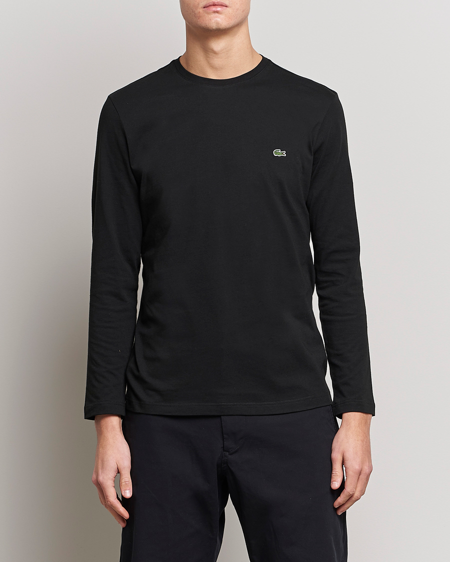 Herr | Kortärmade t-shirts | Lacoste | Long Sleeve Crew Neck T-Shirt Black