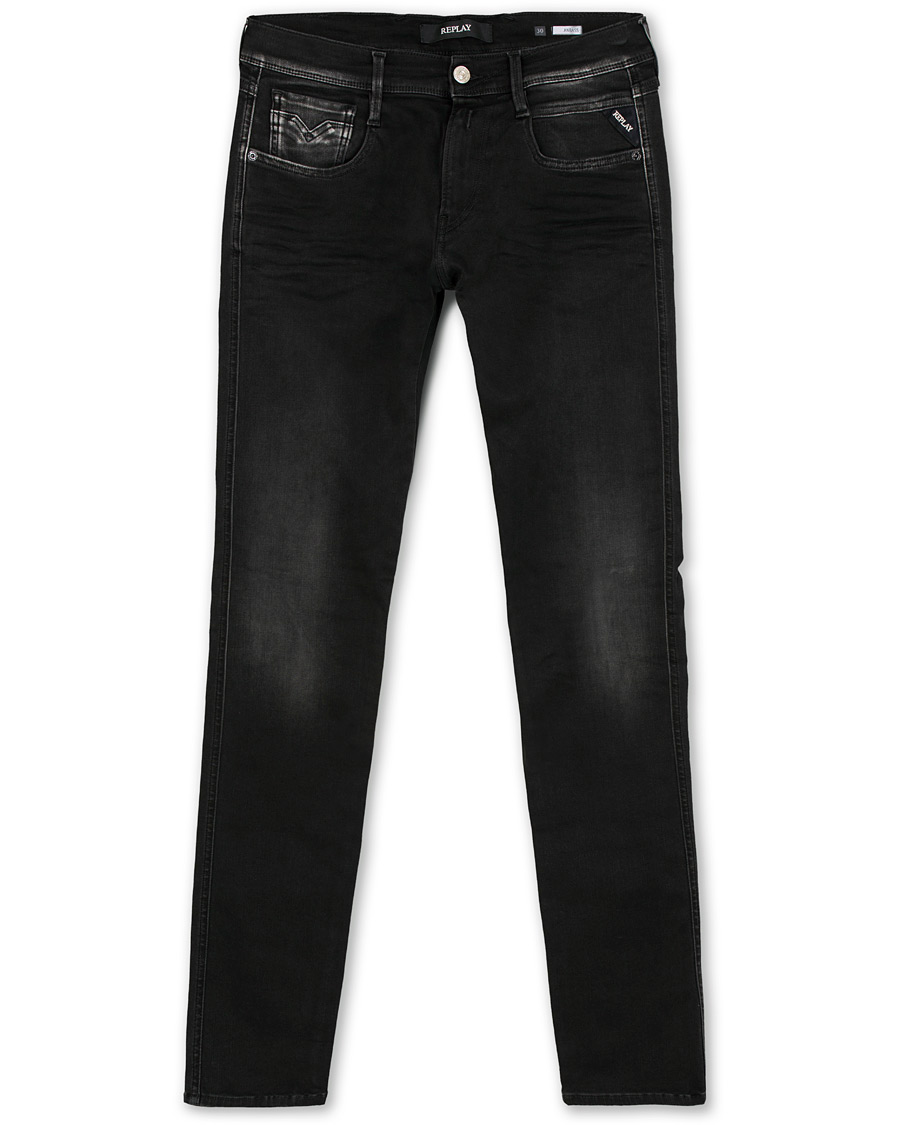 Herr | Jeans | Replay | M914 Anbass Hyperflex Jeans Washed Black
