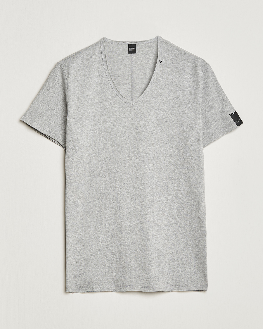 Herr | T-Shirts | Replay | V-Neck Tee Grey