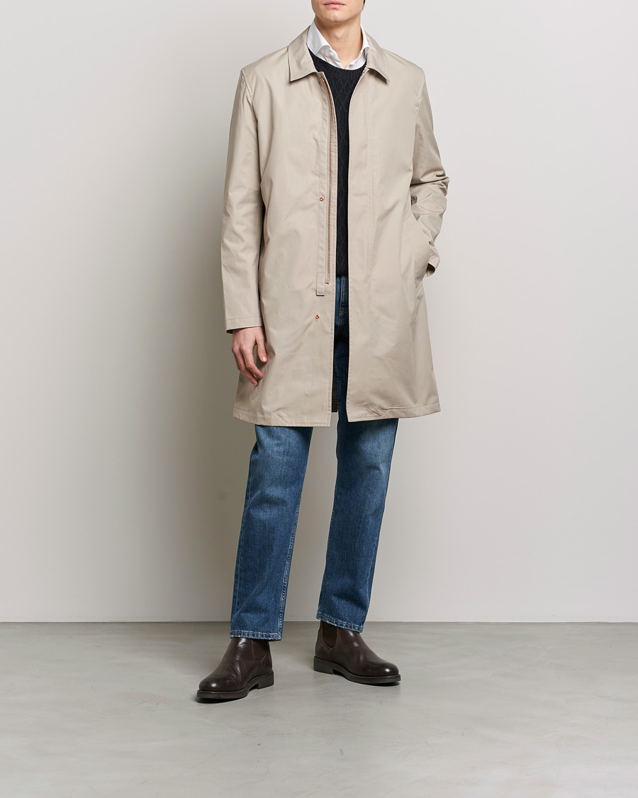 Herr | Jackor | Private White V.C. | Unlined Cotton Ventile Mac Coat 3.0 Stone