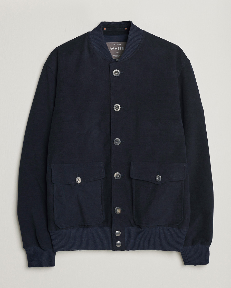 Herr | Jackor | Private White V.C. | Moleskin Bomber Jacket Midnight