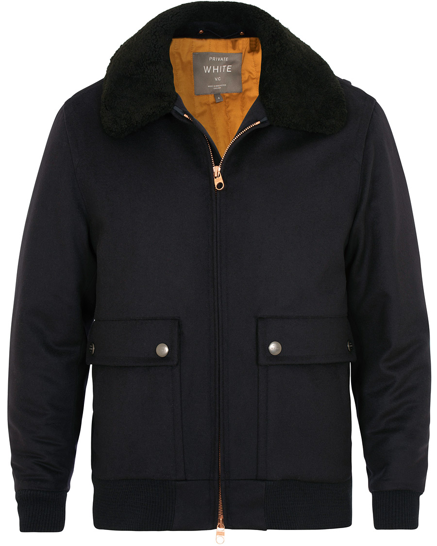 Herr | Jackor | Private White V.C. | Wool Flight Jacket Navy