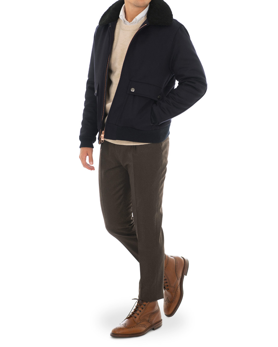 Herr | Jackor | Private White V.C. | Wool Flight Jacket Navy