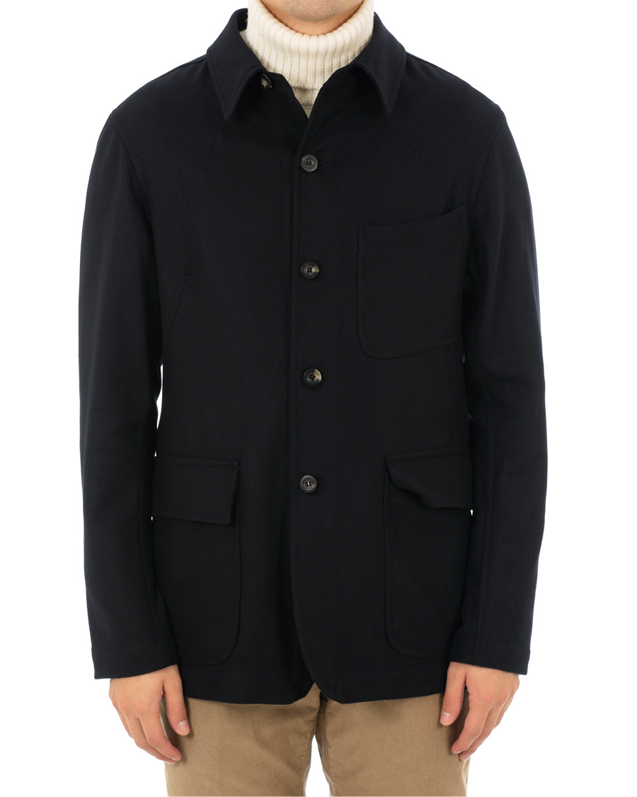 Herr | Jackor | Private White V.C. | Wool Shacket Navy