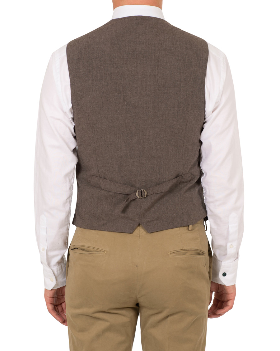 Herr | Kavajer | Morris | Harris Tweed Waistcoat Brown
