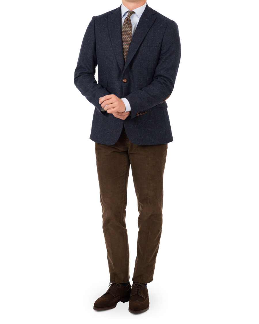 Herr | Kavajer | Morris | Harris Tweed Donegal Blazer Navy