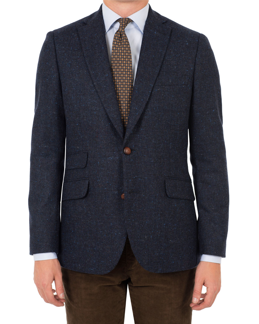 Herr | Kavajer | Morris | Harris Tweed Donegal Blazer Navy