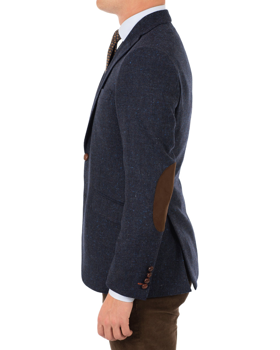 Herr | Kavajer | Morris | Harris Tweed Donegal Blazer Navy