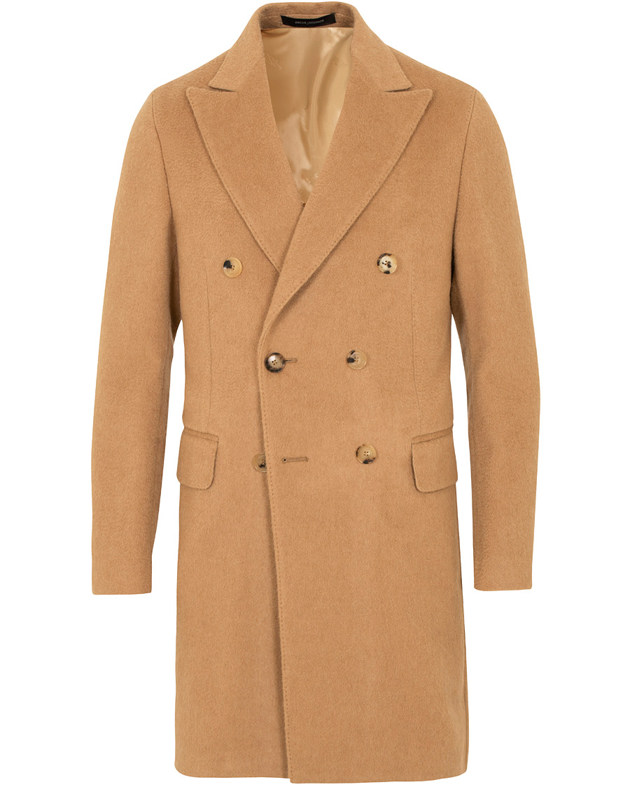 Herr | Jackor | Oscar Jacobson | Saul Delux Double Breasted Camelhair Coat Camel