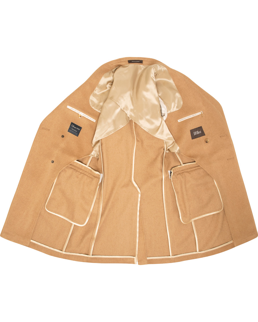 Herr | Jackor | Oscar Jacobson | Saul Delux Double Breasted Camelhair Coat Camel