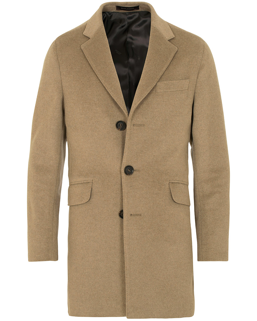 Herr | Jackor | Oscar Jacobson | Saks Wool/Cashmere Coat Beige