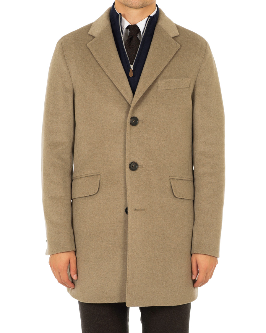 Herr | Jackor | Oscar Jacobson | Saks Wool/Cashmere Coat Beige