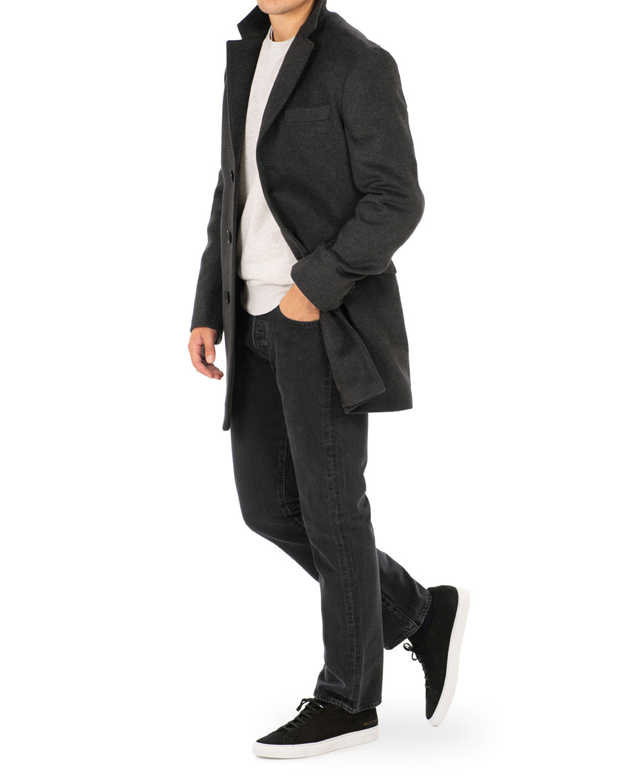 Herr | Jackor | Oscar Jacobson | Saks Wool/Cashmere Coat Grey