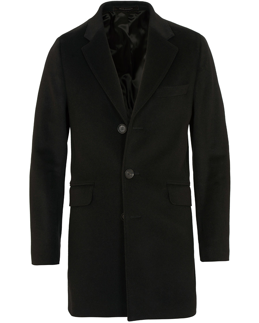 Herr | Jackor | Oscar Jacobson | Saks Wool/Cashmere Coat Black
