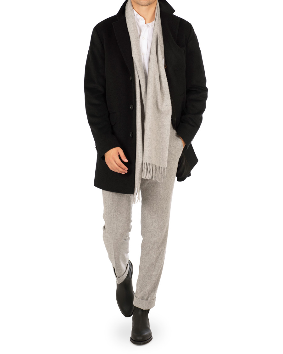 Herr | Jackor | Oscar Jacobson | Saks Wool/Cashmere Coat Black