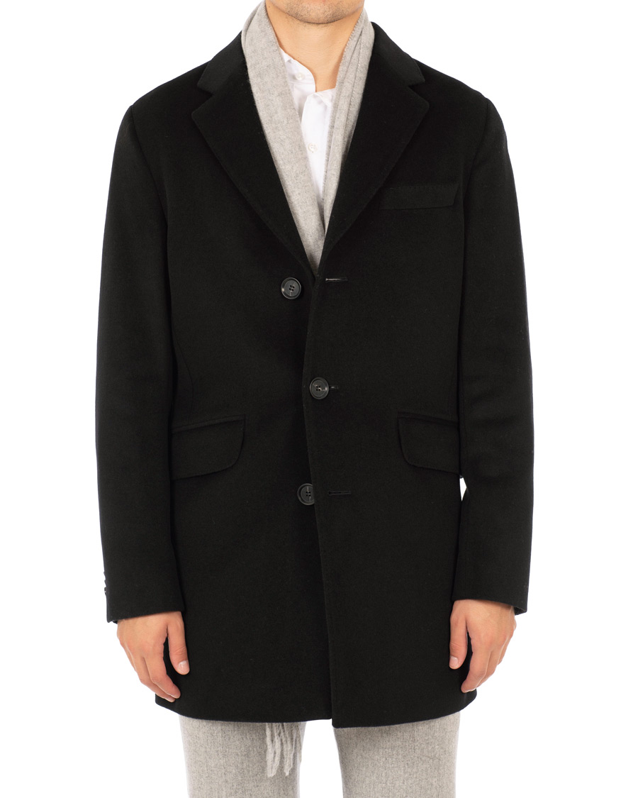 Herr | Jackor | Oscar Jacobson | Saks Wool/Cashmere Coat Black