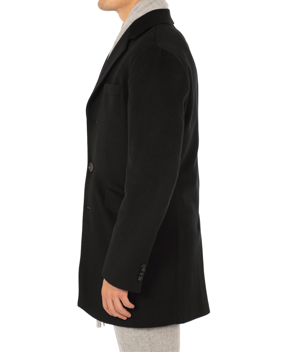 Herr | Jackor | Oscar Jacobson | Saks Wool/Cashmere Coat Black