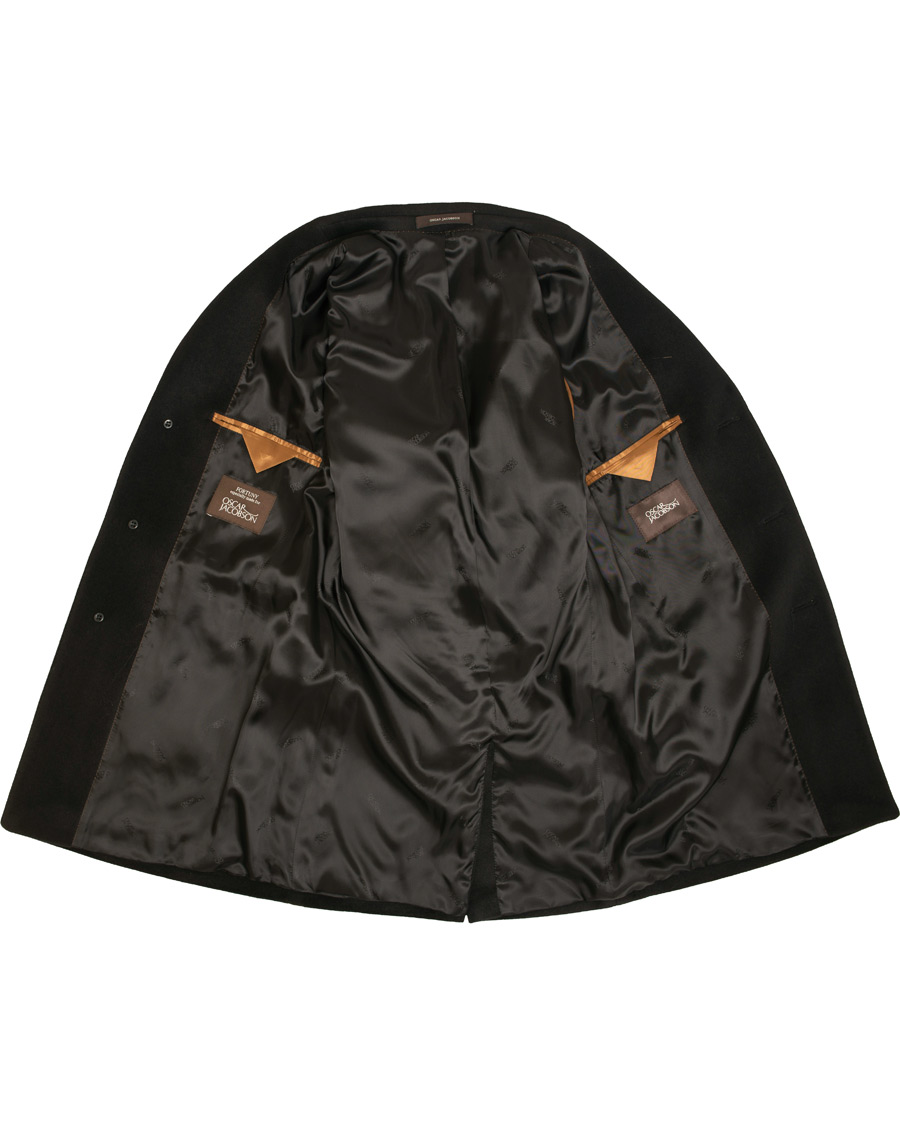 Herr | Jackor | Oscar Jacobson | Saks Wool/Cashmere Coat Black