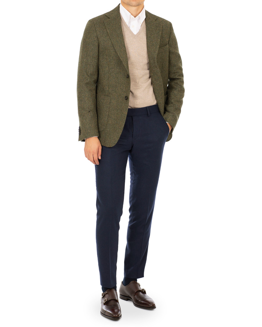 Herr | Kavajer | Oscar Jacobson | Edgar Yorkshire Tweed by Moon Blazer Green