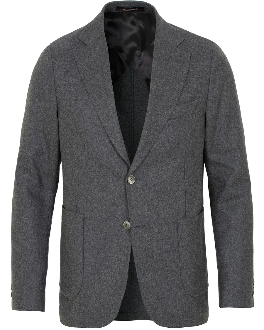 Herr | Kavajer | Oscar Jacobson | Edgar Flannel Blazer Grey