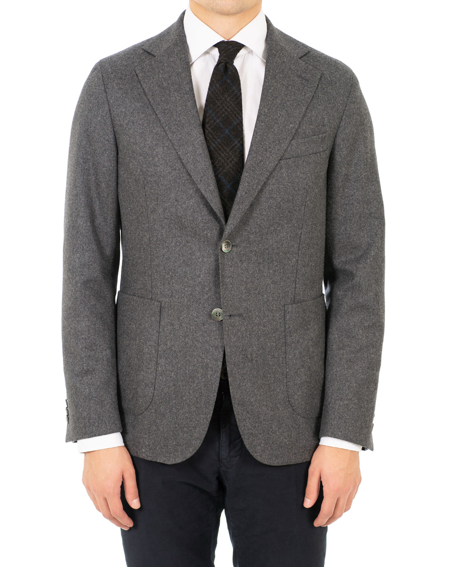 Herr | Kavajer | Oscar Jacobson | Edgar Flannel Blazer Grey