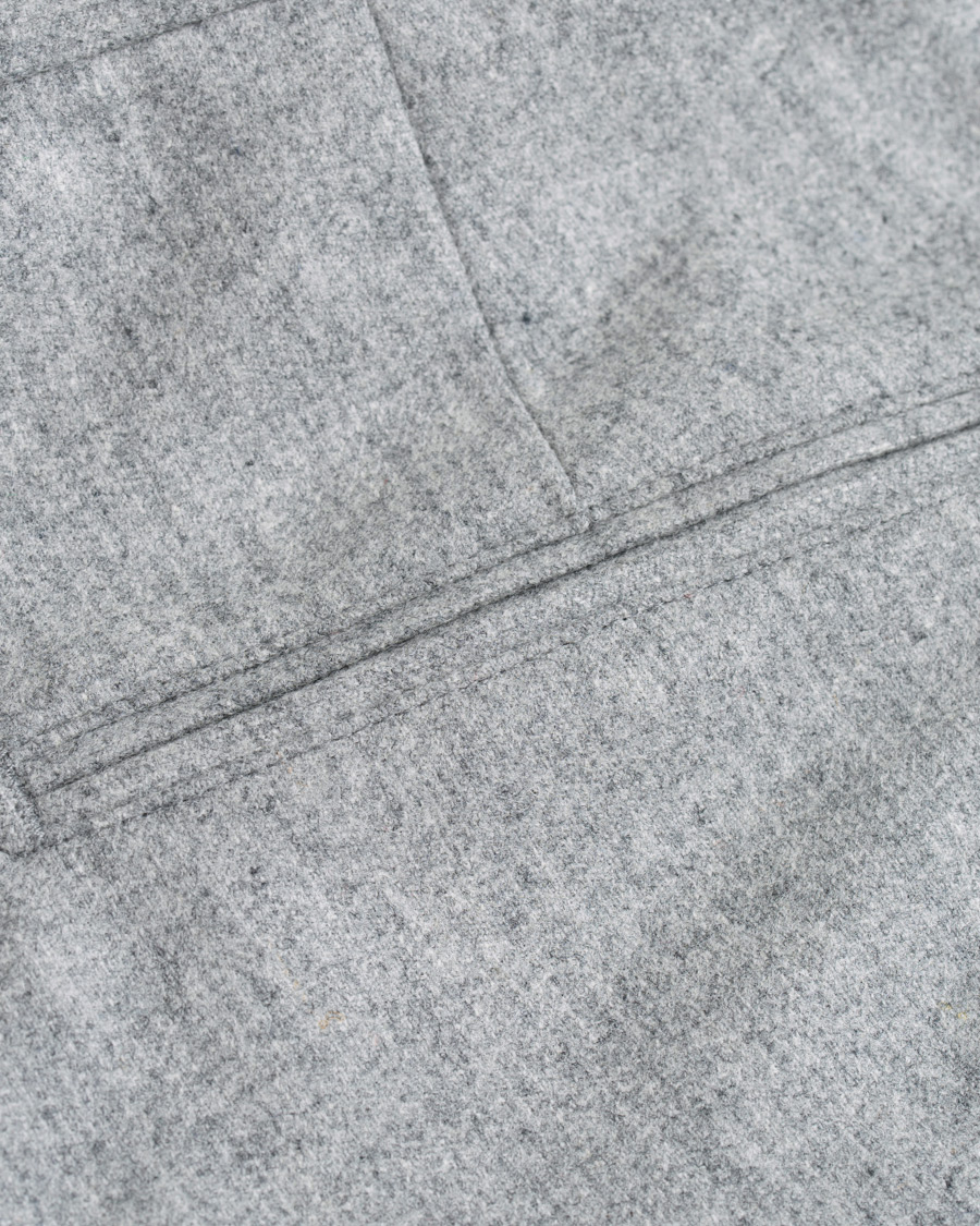 Herr | Byxor | Oscar Jacobson | Dean Turn Up Flannel Trousers Light Grey