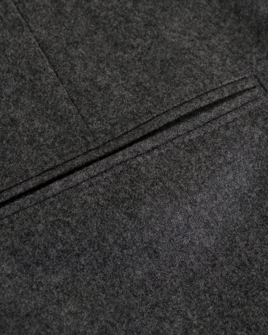 Herr | Byxor | Oscar Jacobson | Dean Turn Up Flannel Trousers Dark Grey