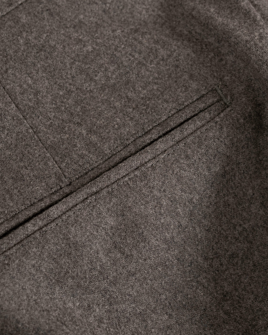 Herr | Byxor | Oscar Jacobson | Dean Turn Up Flannel Trousers Taupe