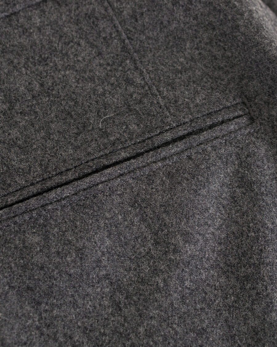 Herr | Byxor | Oscar Jacobson | Delon Pleated Flannel Trousers Dark Grey