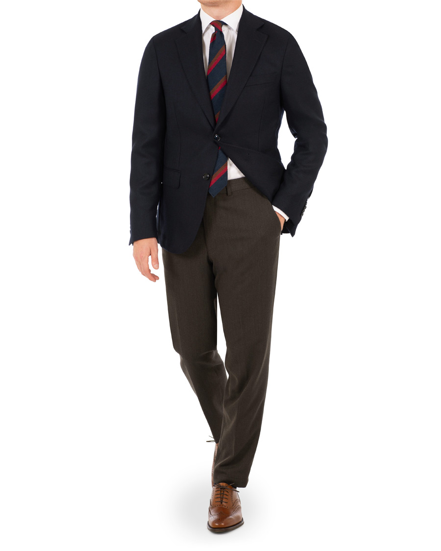Herr | Byxor | Oscar Jacobson | Trent Side Adjusters Trousers Brown