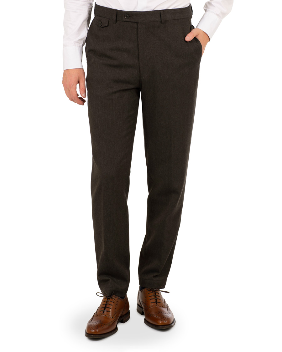 Herr | Byxor | Oscar Jacobson | Trent Side Adjusters Trousers Brown